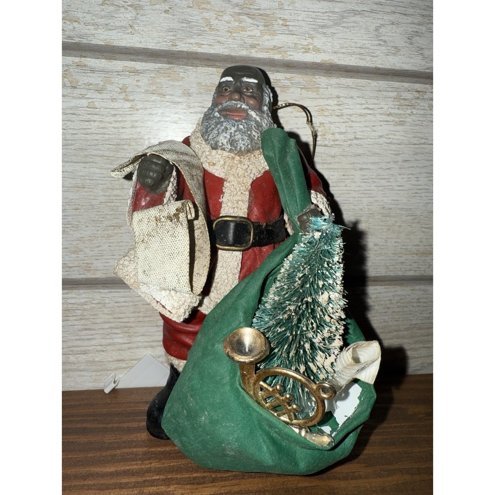 Vtg Christmas‎ Possible Dreams Clothtique Black Santa Claus 1989 Dept 56